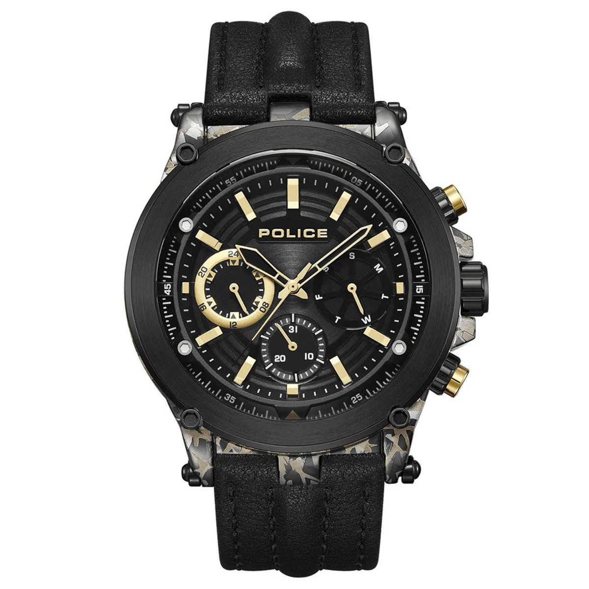 MONTRE POLICE HOMME M.FONCTION CUIR